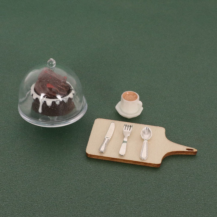 Miniatures Cake Coffee Tray Set Artificial Mini Food Set For Dollhouse