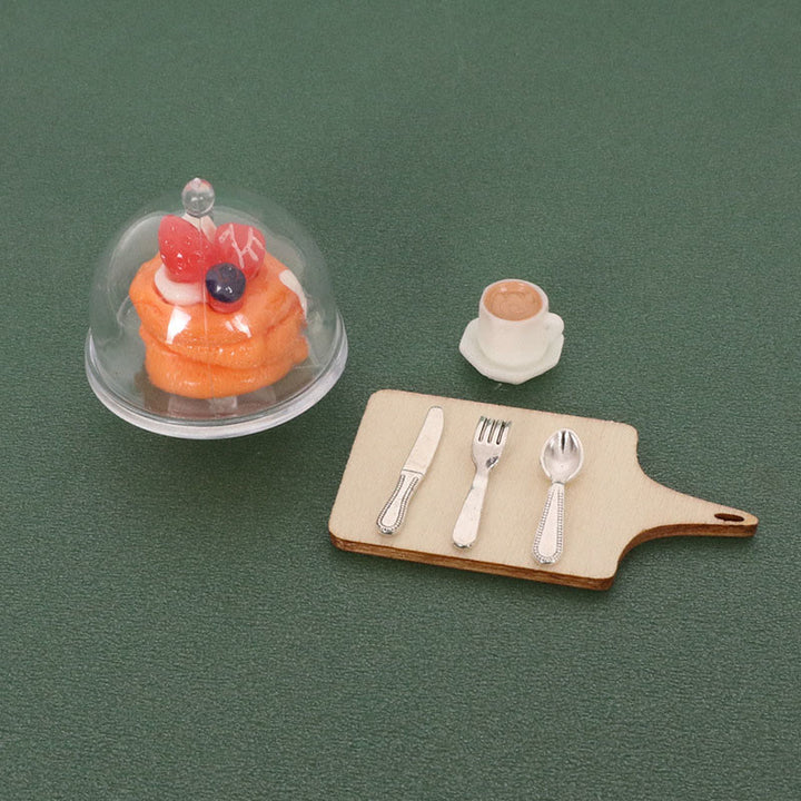 Miniatures Cake Coffee Tray Set Artificial Mini Food Set For Dollhouse