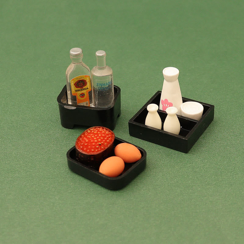 Miniatures Ramen Dim Sum Sushi Set Artificial Mini Food Set For Dollhouse