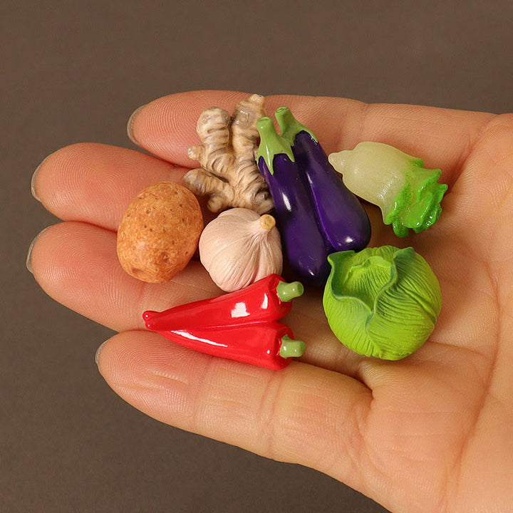 8pcs Miniatures Vegetable Set Artificial Mini Food Set For Dollhouse