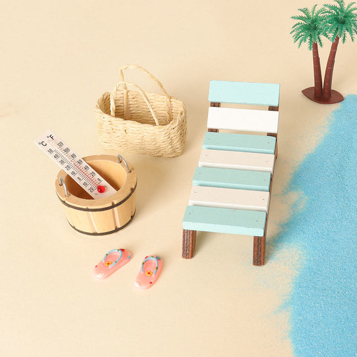 11pcs Miniatures Summer Beach Set Artificial Mini Model Decoration For Dollhouse