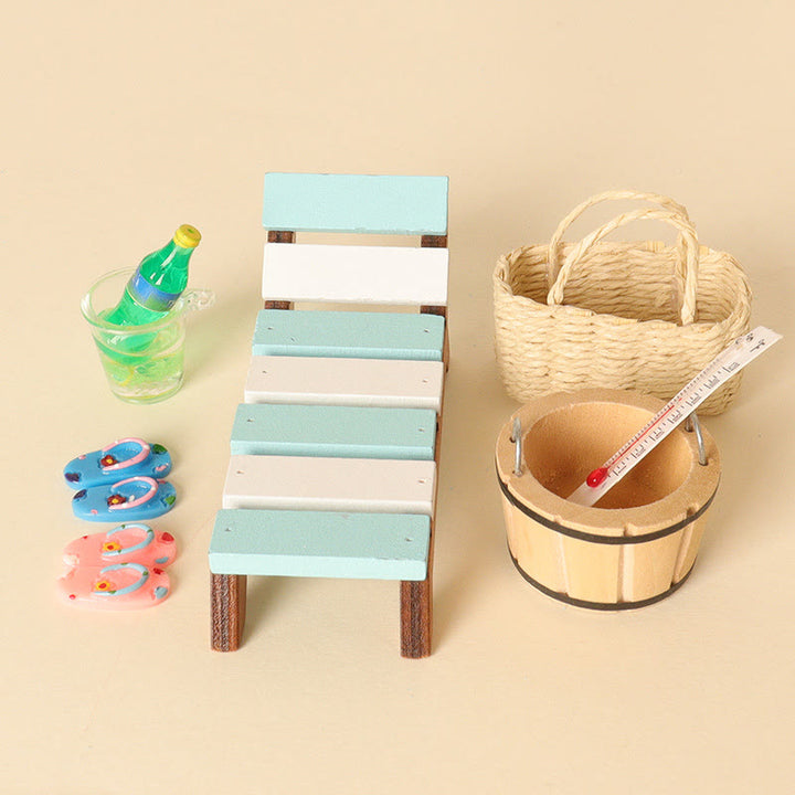 11pcs Miniatures Summer Beach Set Artificial Mini Model Decoration For Dollhouse