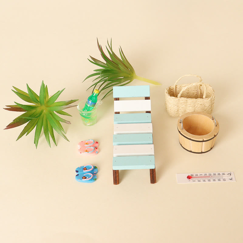 11pcs Miniatures Summer Beach Set Artificial Mini Model Decoration For Dollhouse