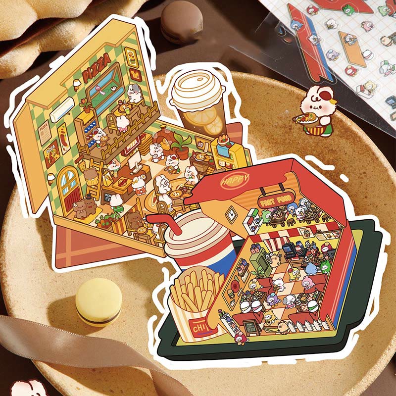 Cute Landscaping Series Stickers Relief 3D Journaling Stickers