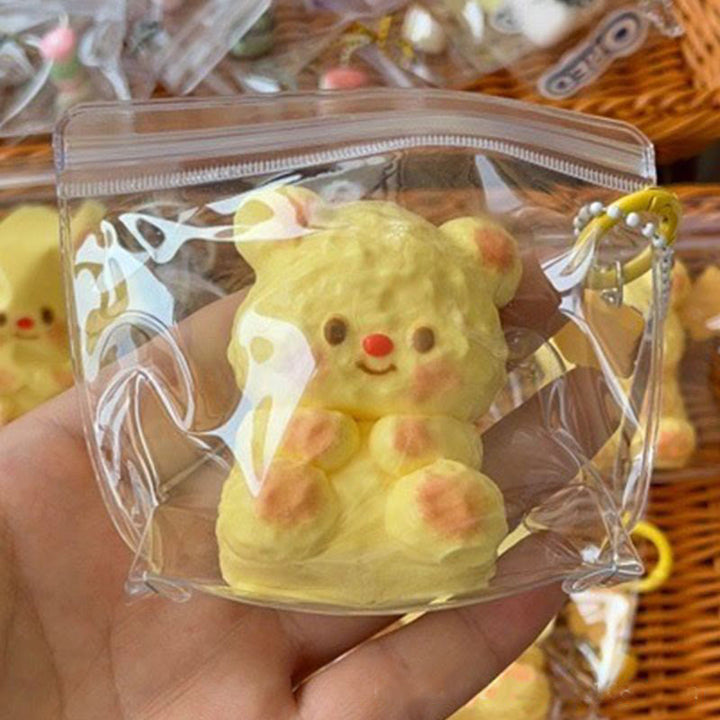 Cute Butter Bear Squishie Toy For Girls Stress Relief Party Favors