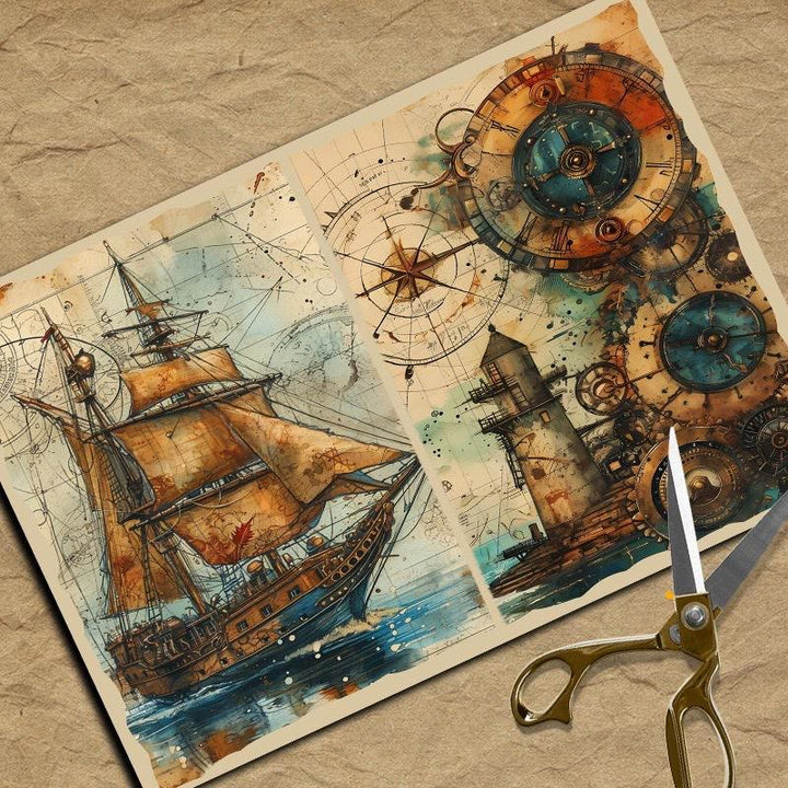 10pcs Strange World Paper Set Decorative Scrapbook Journaling Backing Paper