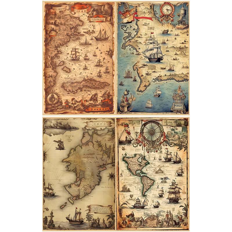 15pcs Map Of That Time Paper Set Decorative Scrapbook Journaling Backing Paper