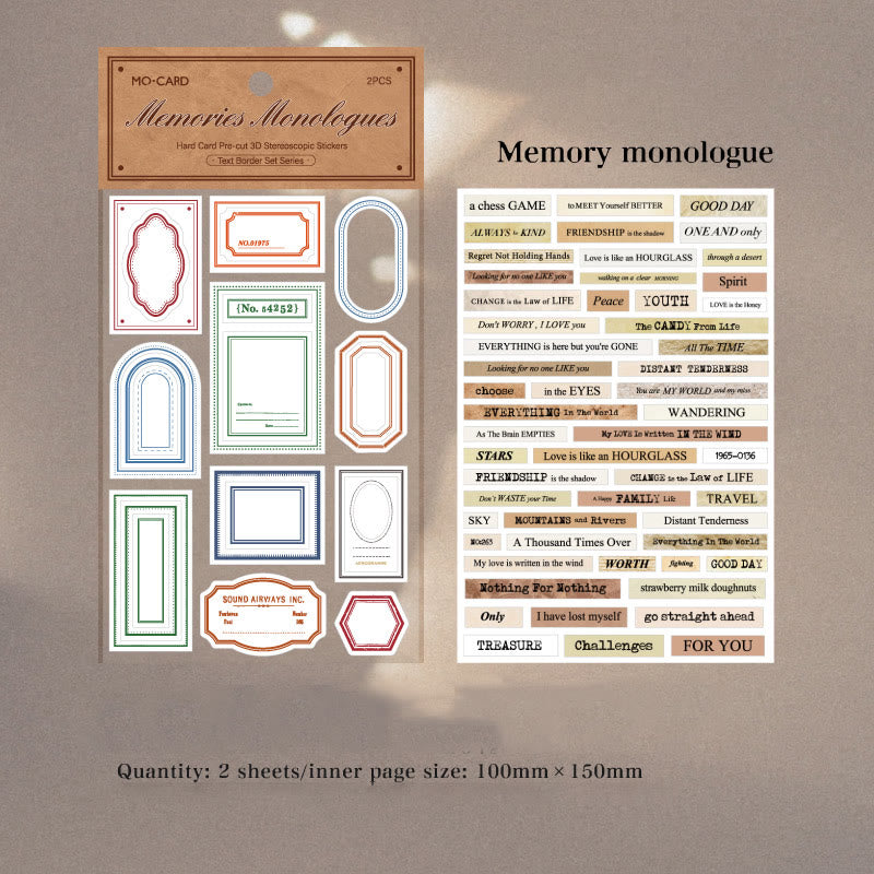 Text Border Series Stickers For DIY Decorative Journaling Crafts