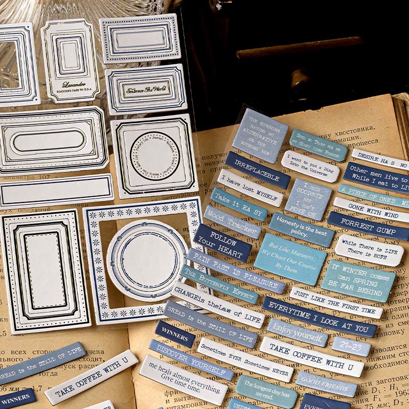 Text Border Series Stickers For DIY Decorative Journaling Crafts