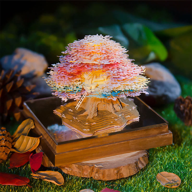 Forest Treehouse 3D Memo Pad Sticky Note 2025 Calendar Paper Sculpture