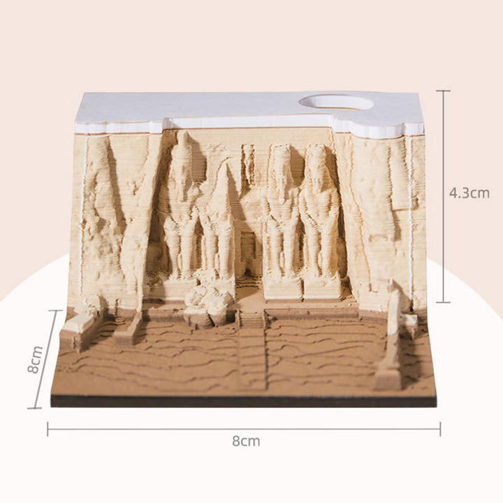 Abu Simbel 3D Memo Pad Sticky Note 2025 Calendar Paper Sculpture