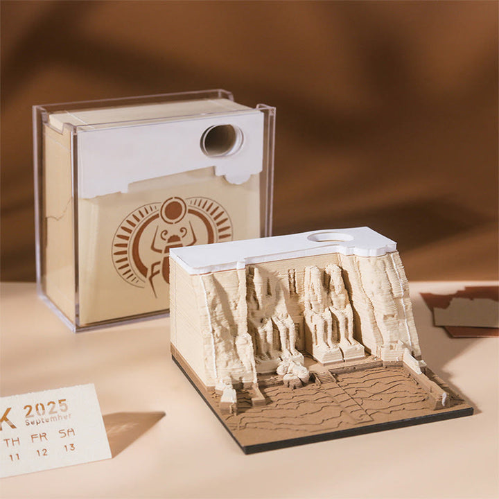 Abu Simbel 3D Memo Pad Sticky Note 2025 Calendar Paper Sculpture