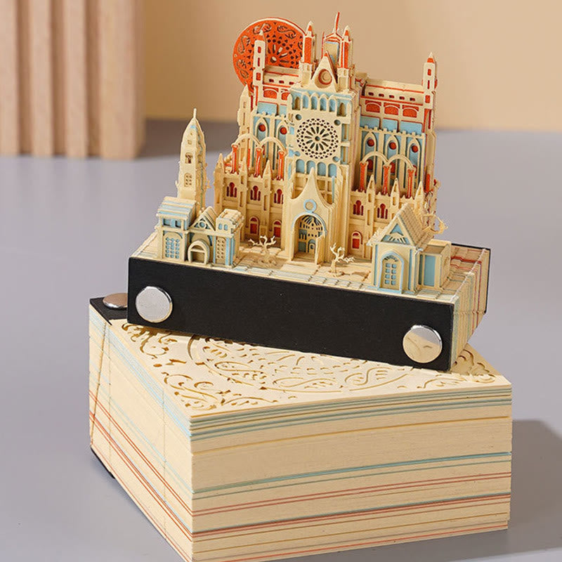 Prague Autumn Days 3D Memo Pad Sticky Note Paper Sculpture