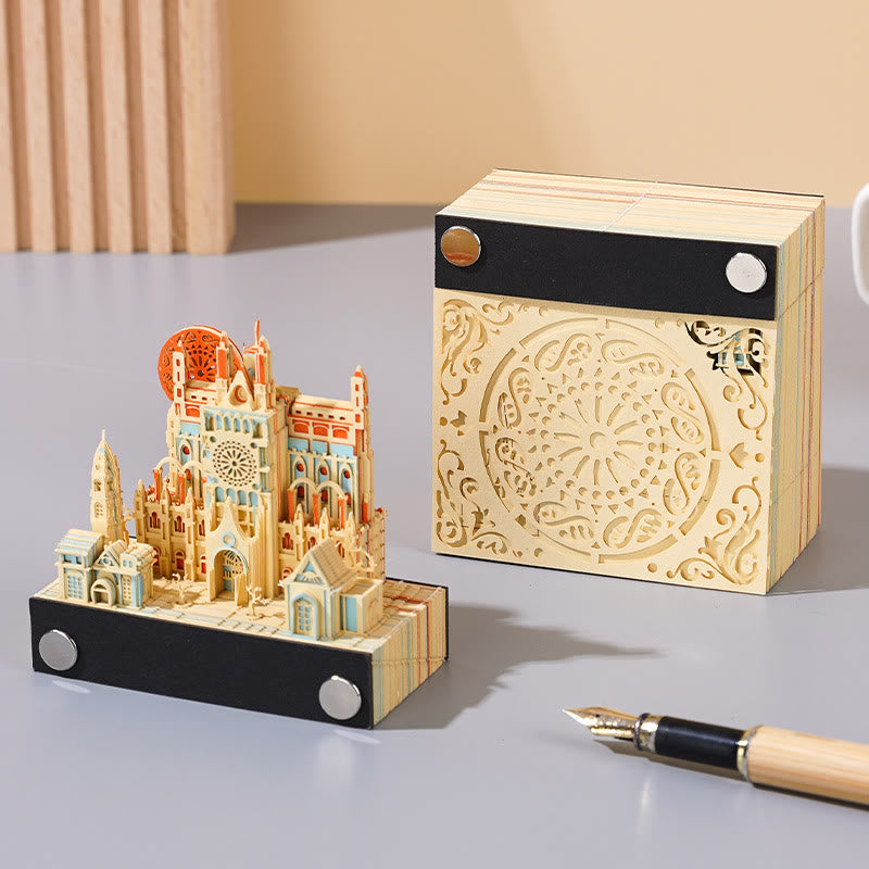 Prague Autumn Days 3D Memo Pad Sticky Note Paper Sculpture