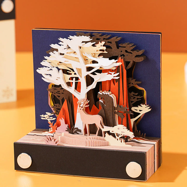 Deep In The Forest 3D Memo Pad Sticky Note Paper Sculpture