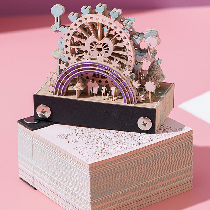 Happy Ferris Wheel 3D Memo Pad Sticky Note Paper Sculpture