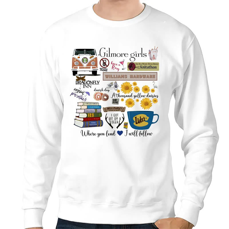 Gilmore Girls Crewneck Sweatshirt Pullover Womens Long Sleeve Fleeced Sweatshirt