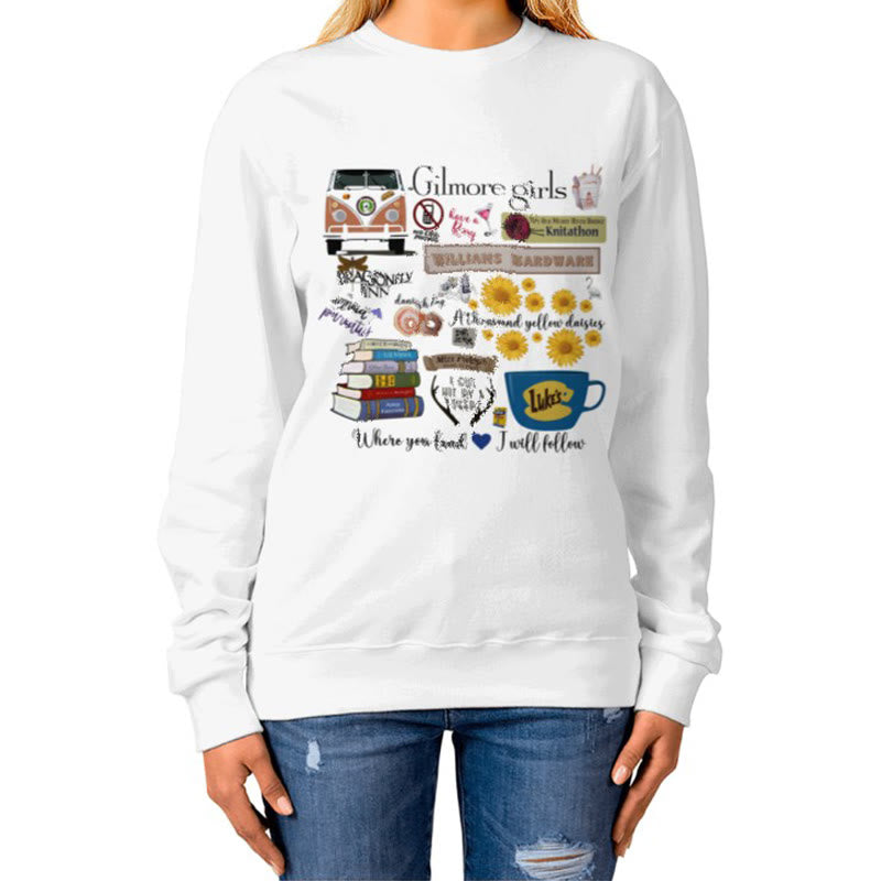 Gilmore Girls Crewneck Sweatshirt Pullover Womens Long Sleeve Fleeced Sweatshirt