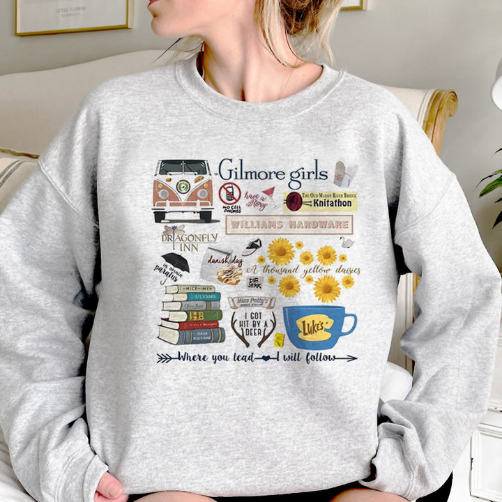 Gilmore Girls Crewneck Sweatshirt Pullover Womens Long Sleeve Fleeced Sweatshirt