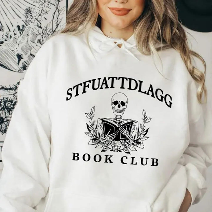 Stfuattdlagg Book Club Crewneck Sweatshirt Pullover Long Sleeve Fleeced Sweatshirt