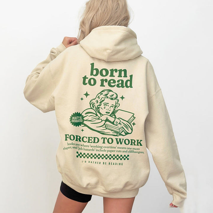 Born to read Crewneck hoodie Pullover Fleeced hoodied Sweatshirt