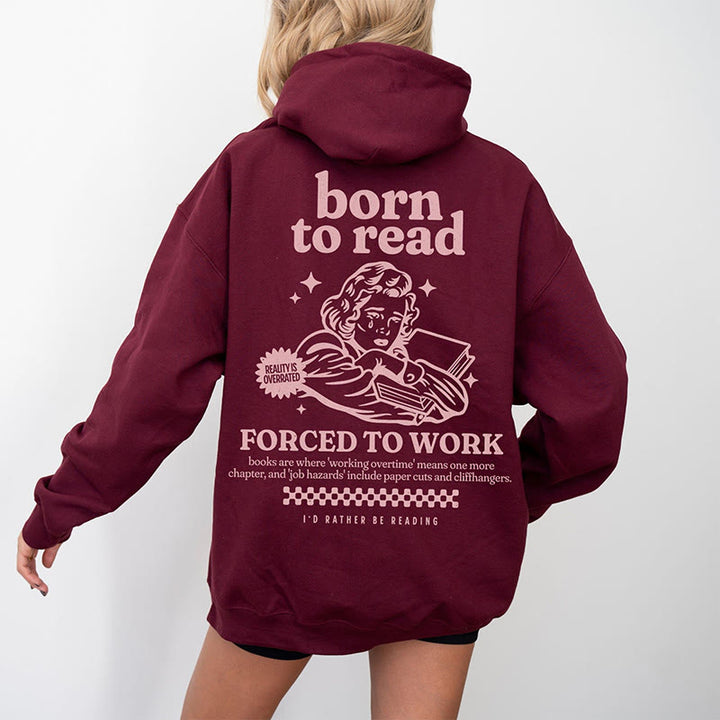 Born to read Crewneck hoodie Pullover Fleeced hoodied Sweatshirt