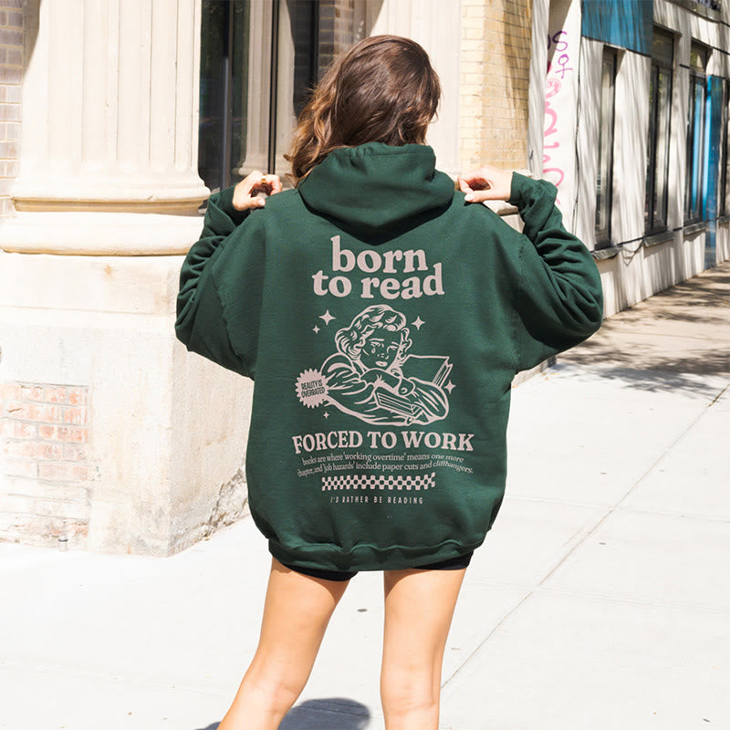 Born to read Crewneck hoodie Pullover Fleeced hoodied Sweatshirt