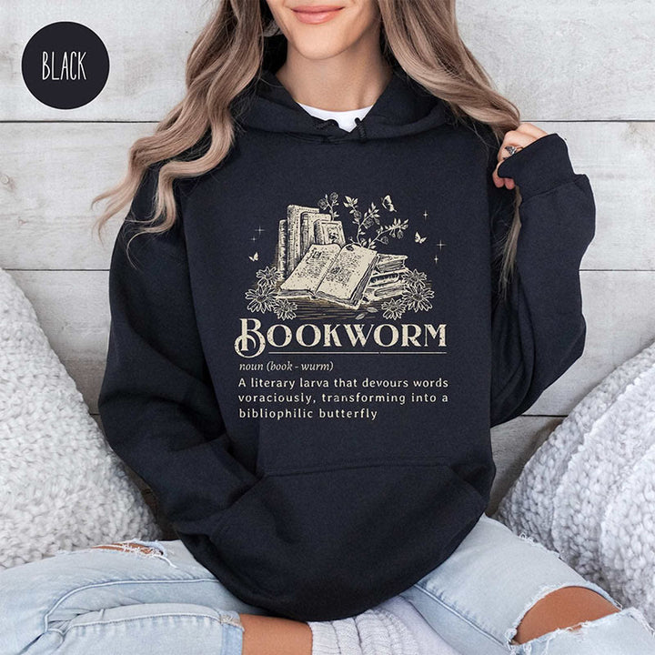 Bookworm Definition Crewneck Hoodie Pullover Long Sleeve Fleeced Hoodied Sweatshirt