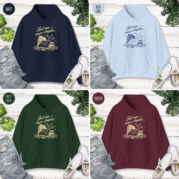 One More Chapter Crewneck Hoodie Pullover Floral Bookworm Fleeced Hoodied Sweatshirt