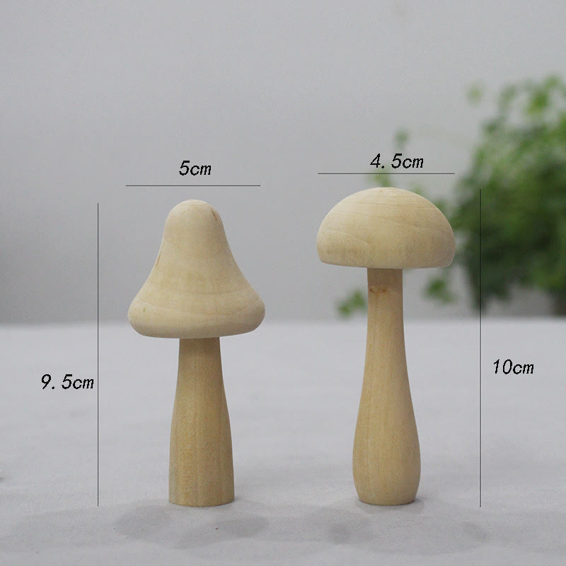 Forest Mushroom Carved Wooden Sculpture Desktop Deocr For Gift