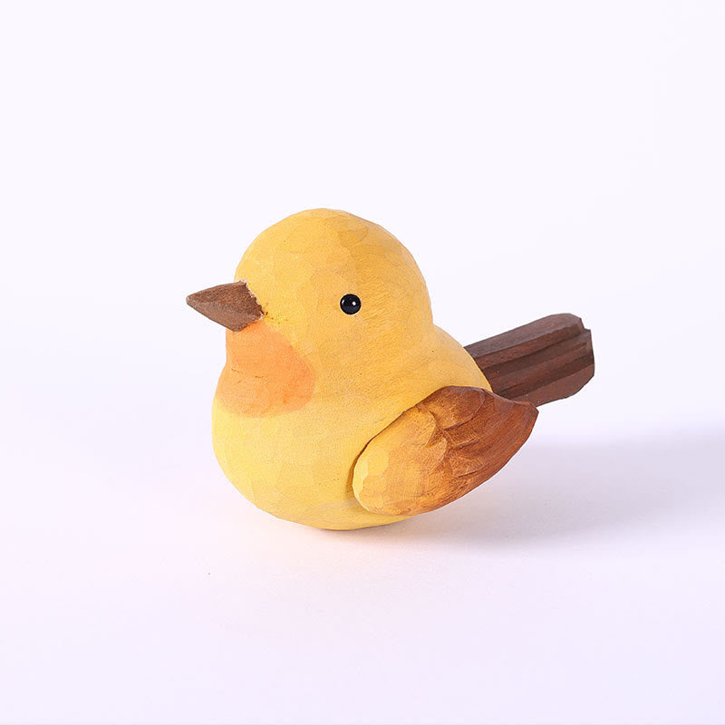 Artificial Bird Carved Wooden Sculpture Desktop Deocr For Gift