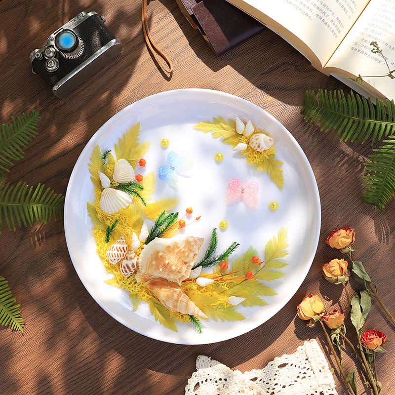 DIY Texture Painting Material Kit Round Plate Picture Souvenir Gift