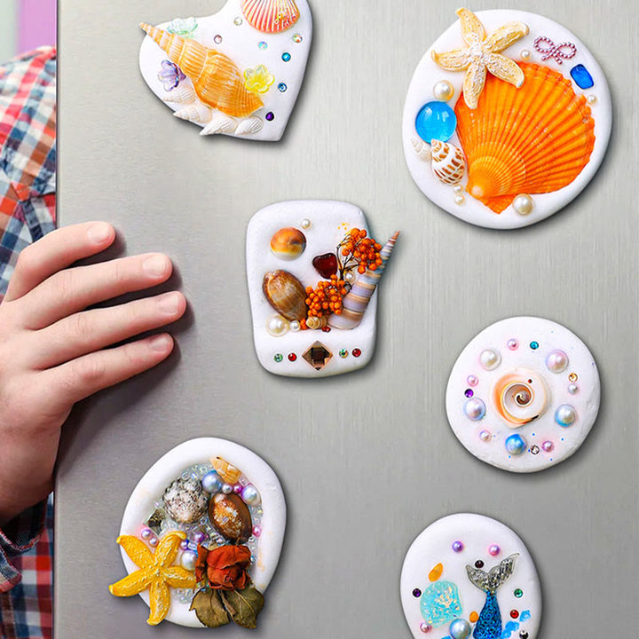 DIY Super Light Clay Fridge Magnet Shell Clay Materials Set