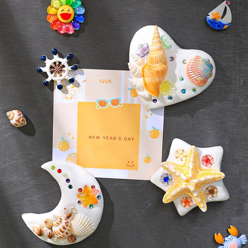 DIY Super Light Clay Fridge Magnet Shell Clay Materials Set