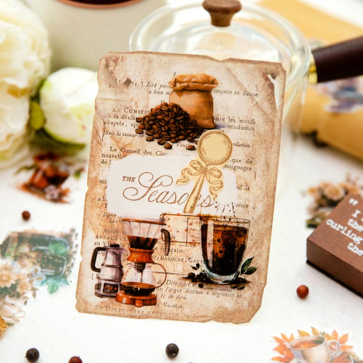 Coffee Diary Series Stickers For Decorative Scrapbook Supplies