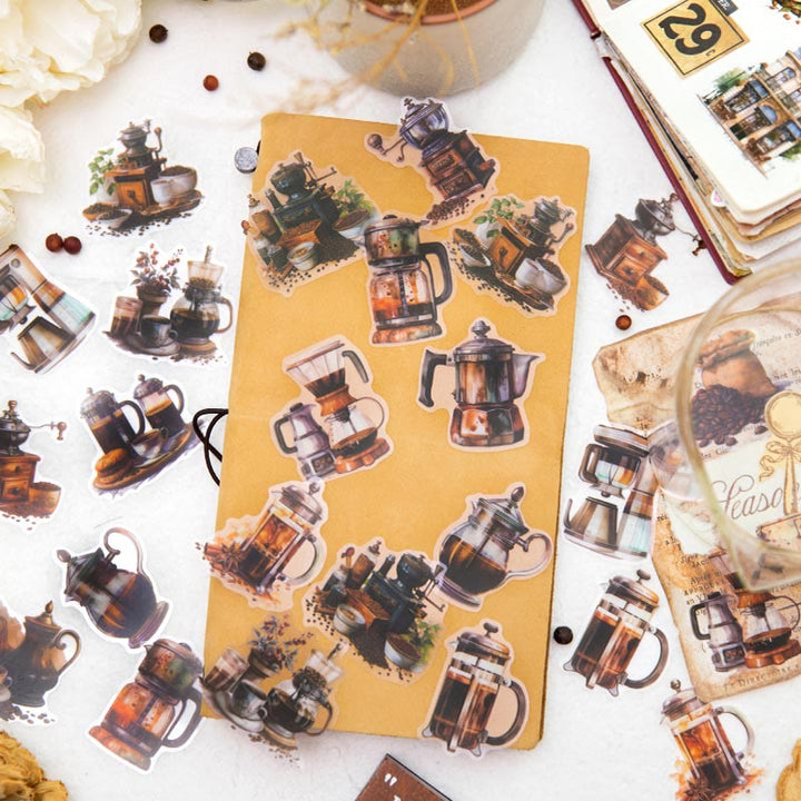 Coffee Diary Series Stickers For Decorative Scrapbook Supplies