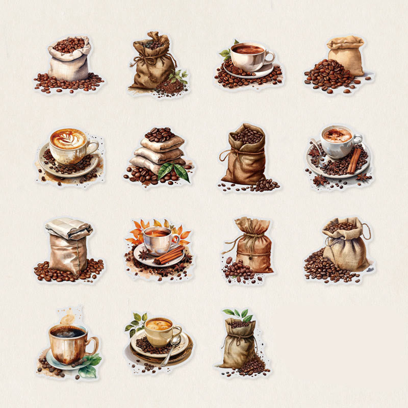 Coffee Diary Series Stickers For Decorative Scrapbook Supplies