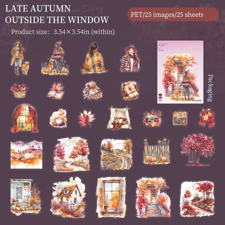 Diary For Autumn Series Stickers For Decorative Scrapbook Supplies