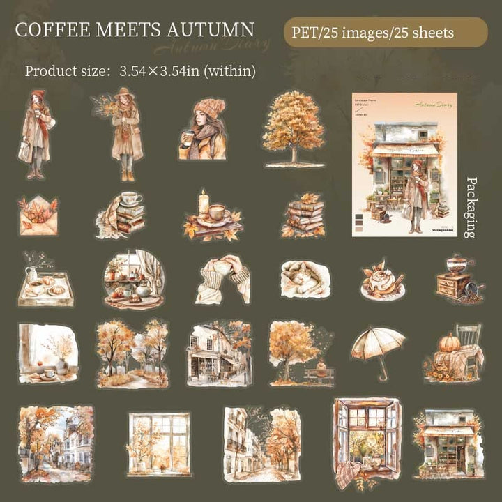 Diary For Autumn Series Stickers For Decorative Scrapbook Supplies