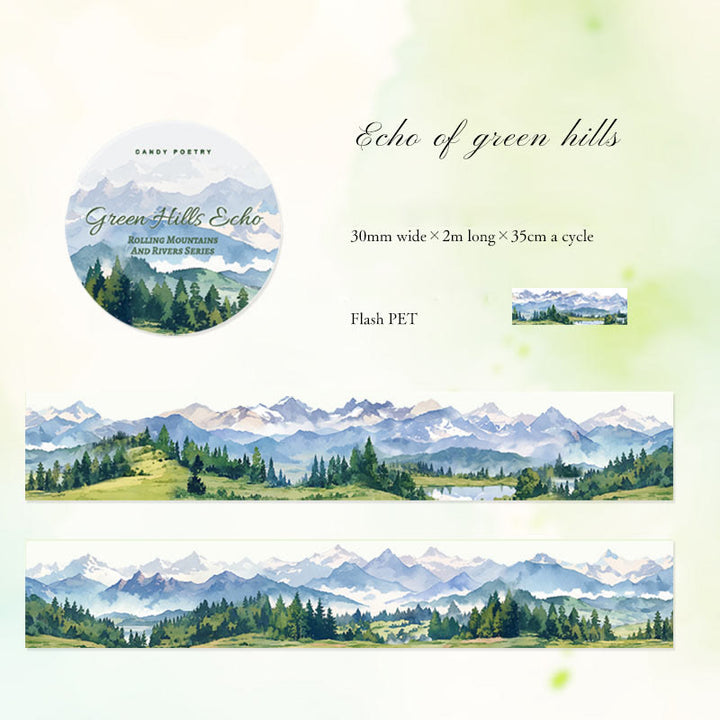 Endless Mountains And Rivers Series Scrapbook Decor Tape Loop For Journaling