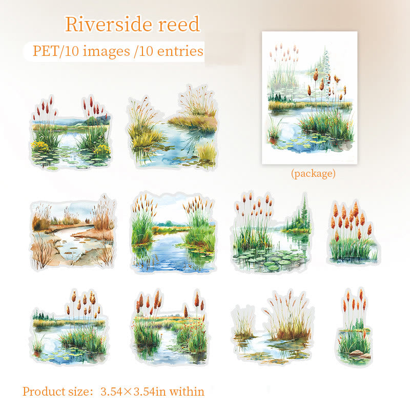 Small Pond Side Seriess Stickers For Decorative Scrapbook Supplies