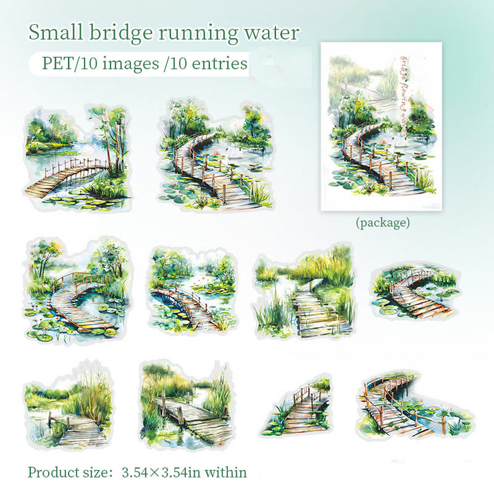 Small Pond Side Seriess Stickers For Decorative Scrapbook Supplies