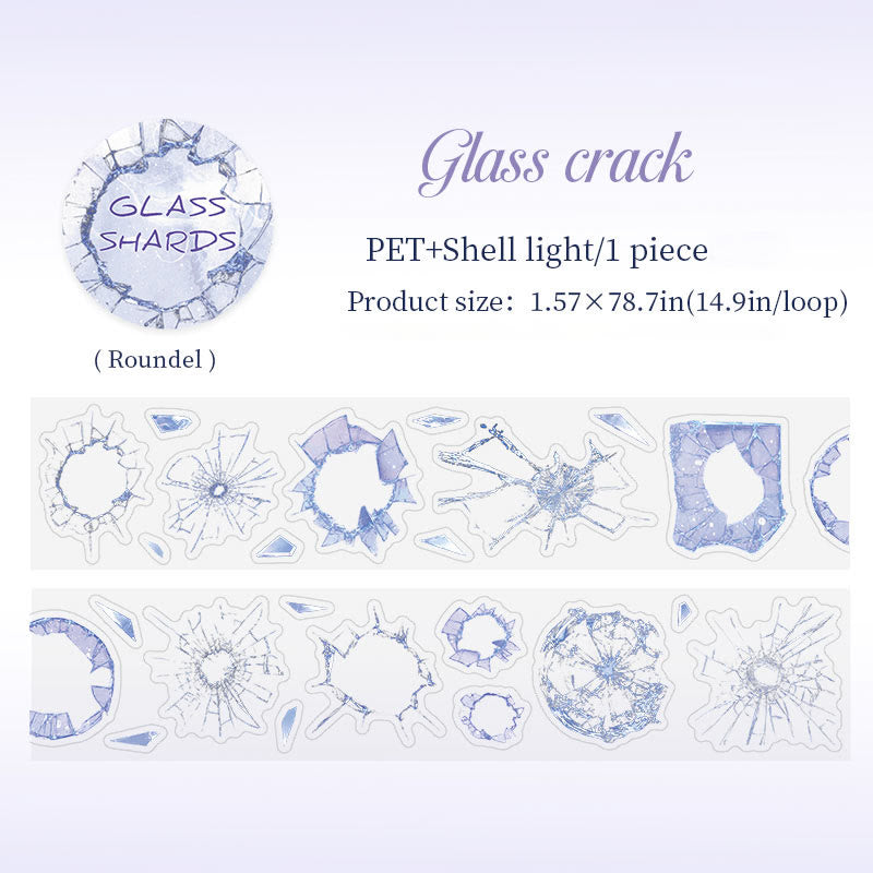 Glass Fragments Series Scrapbook Decor Tape Loop For Journaling