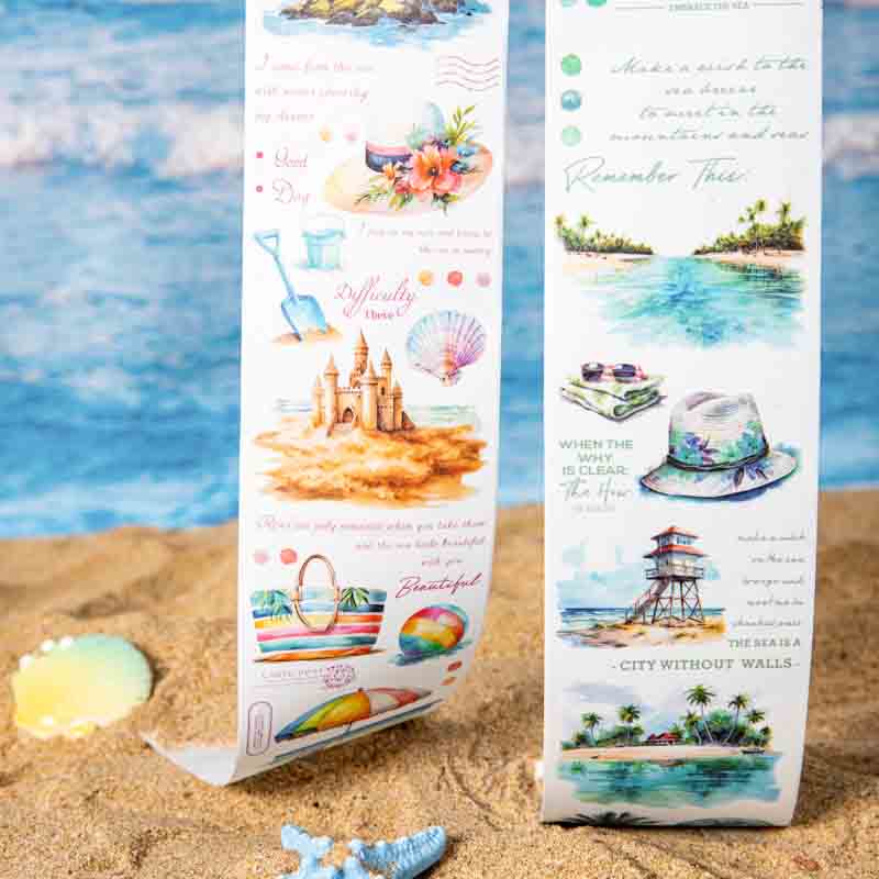 Sea Breeze Blowing Over The Ear Series Scrapbook Decor Tape Loop For Journaling