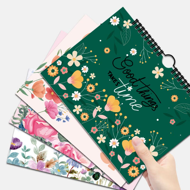 4 Styles Floral Inspirational Notepad For 12 Months Planner Hanging To Do List