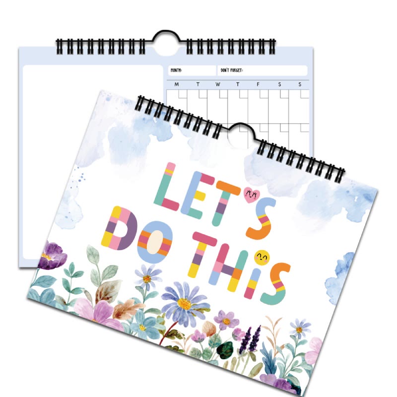 4 Styles Floral Inspirational Notepad For 12 Months Planner Hanging To Do List