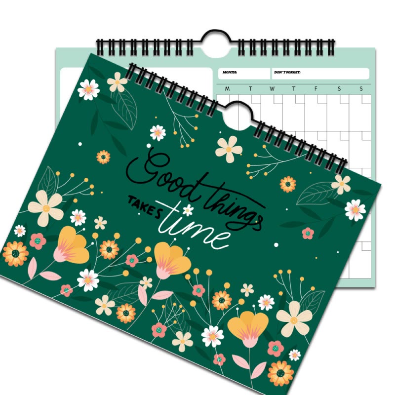 4 Styles Floral Inspirational Notepad For 12 Months Planner Hanging To Do List