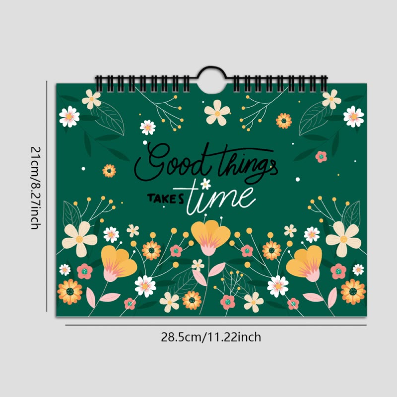 4 Styles Floral Inspirational Notepad For 12 Months Planner Hanging To Do List