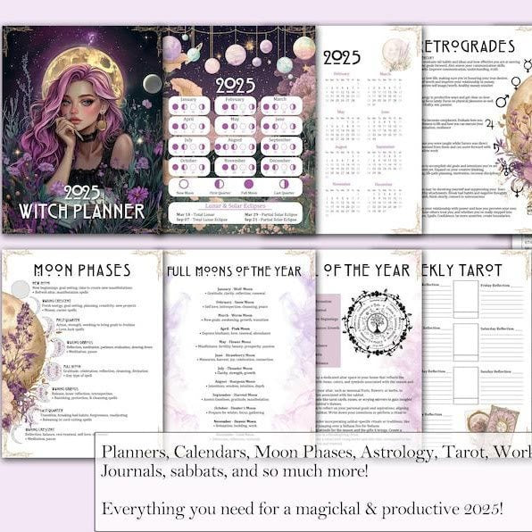 2025 Witch Notepad For 12 Months Planner Hanging To Do List