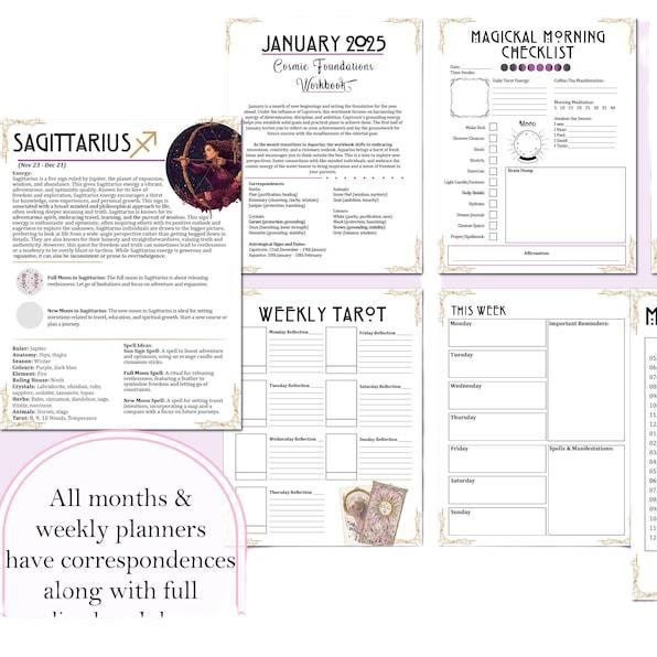 2025 Witch Notepad For 12 Months Planner Hanging To Do List